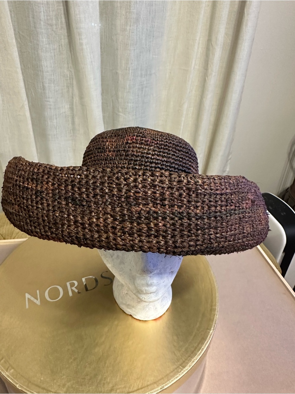 Brown Woven Raphia Straw Sun Hat - made from Madagascar